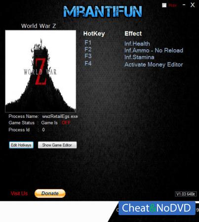 World War Z  Trainer +5 v0.1.4600640 {MrAntiFun}