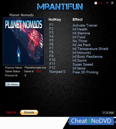 Planet Nomads  Trainer +12 v1.00 {MrAntiFun}