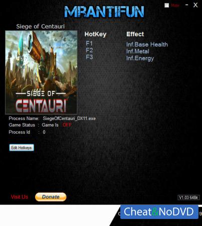 Siege of Centauri  Trainer +3 v0.1.61029 {MrAntiFun}