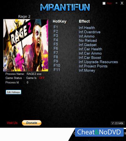 RAGE 2  Trainer +11 v1.00 {MrAntiFun}