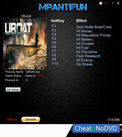 Uboat  Trainer +10 B119 {MrAntiFun}