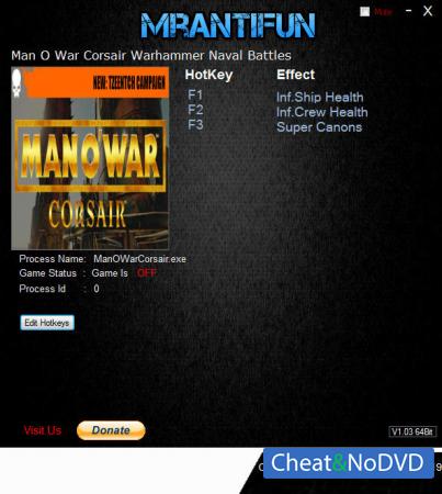 Man O'War: Corsair Warhammer Naval Battles  Trainer +3 v1.4.2 {MrAntiFun}