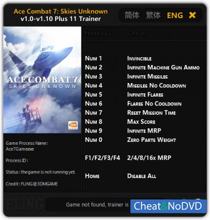 Ace Combat 7: Skies Unknown  Trainer +11 v1.10 {FLiNG}