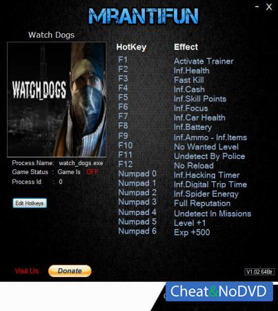 Watch Dogs  Trainer +19 v1.06.329.2019 {MrAntiFun}