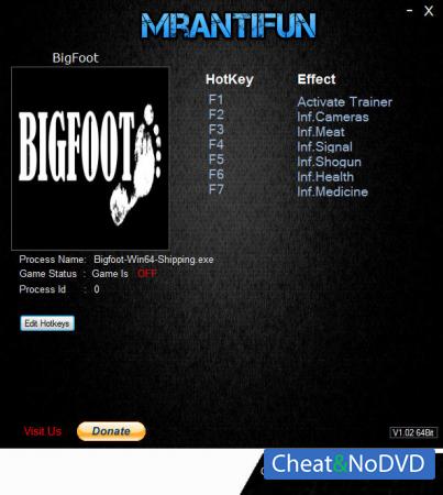 BIGFOOT  Trainer +6 v3.0.Hotfix3 {MrAntiFun}