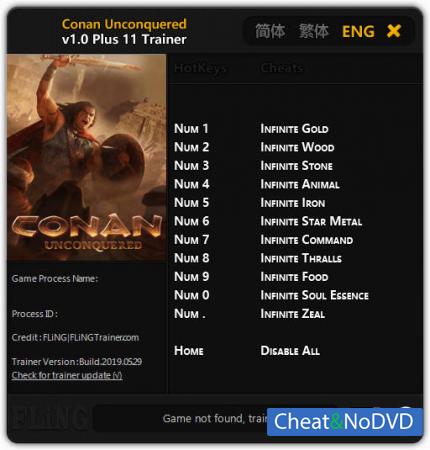 Conan Unconquered  Trainer +11 v1.0 {FLiNG}