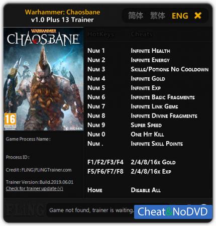 Warhammer: Chaosbane  Trainer +13 v1.0 {FLiNG}