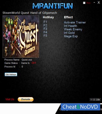 SteamWorld Quest: Hand of Gilgamech  Trainer +4 v1.00 {MrAntiFun}