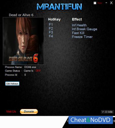 Dead or Alive 6  Trainer +4 v1.05 {MrAntiFun}