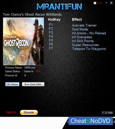 Tom Clancys Ghost Recon Wildlands  Trainer +7 v3747852 {MrAntiFun}