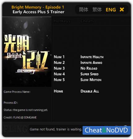 Bright Memory  Trainer +5 v15.06.2019 Early Access {FLiNG}