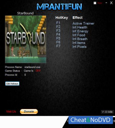 Starbound  Trainer +6 v1.4.1 64bit {MrAntiFun}