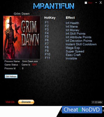 Grim Dawn  Trainer +11 v1.1.3.0 {MrAntiFun}