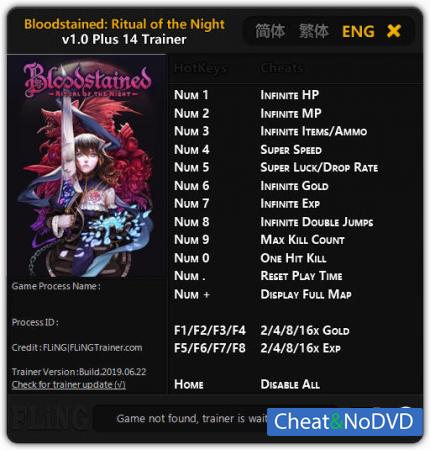 Bloodstained: Ritual of the Night  Trainer +14 v1.0 {FLiNG}