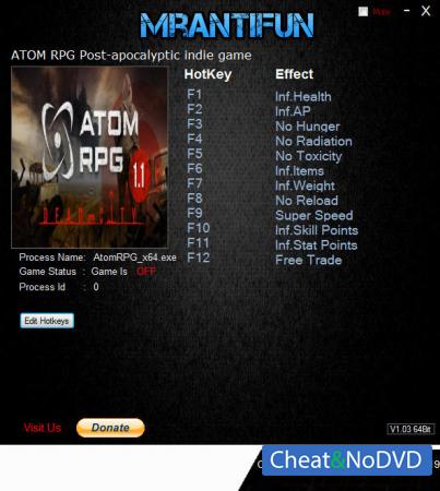 ATOM RPG: Post-apocalyptic indie game  Trainer +12 v1.105 {MrAntiFun}