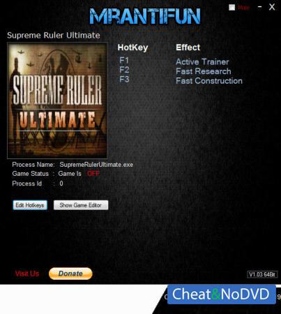 Supreme Ruler Ultimate  Trainer +11 v9.1.140 {MrAntiFun}