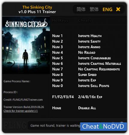 The Sinking City  Trainer +11 v1.0 {FLiNG}