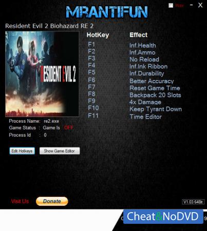 Resident Evil 2 Remake  Trainer +11 v29.06.2019 {MrAntiFun}