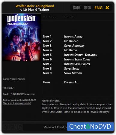 Wolfenstein: Youngblood  Trainer +9 v1.0 {FLiNG}