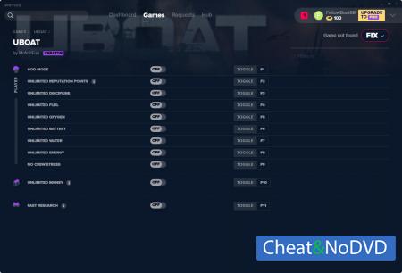 Uboat  Trainer +11 v2019.07.27 {MrAntiFun}