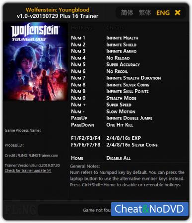 Wolfenstein: Youngblood  Trainer +16 v29.07.2019 {FLiNG}