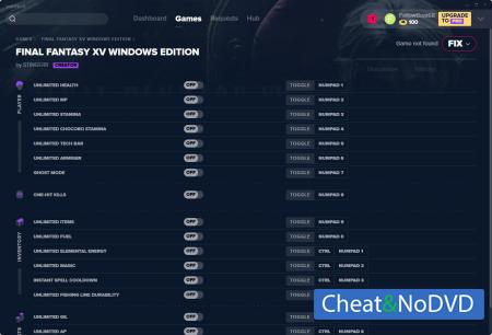 Final Fantasy XV  Trainer +17 v26.08.2019 {MrAntiFun}