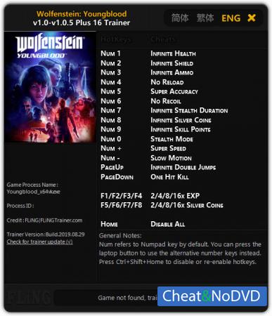 Wolfenstein: Youngblood  Trainer +16 v1.0.5 {FLiNG}