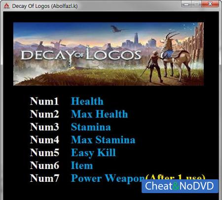 Decay of Logos  Trainer +7 v1.0 {Abolfazl.k}