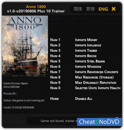 Anno 1800  Trainer +10 v10.09.2019 {FLiNG}