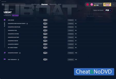 Uboat  Trainer +11 v12.09.2019 {MrAntiFun}