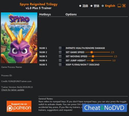 Spyro Reignited Trilogy  Trainer +5 v1.0 {FLiNG}