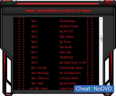 The Elder Scrolls 5: Skyrim Special Edition  Trainer +35 v1.5.80.0.8 {HoG}
