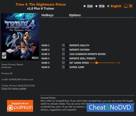 Trine 4: The Nightmare Prince   Trainer +6 v1.0 {FLiNG}