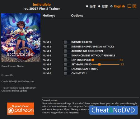 Indivisible  Trainer +8 rev 39017 {FLiNG}
