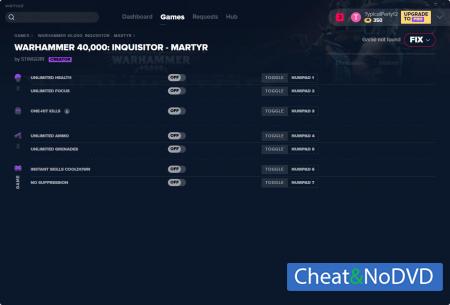 Warhammer 40.000: Inquisitor - Martyr  Trainer +7 v13.10.2019 {MrAntiFun}