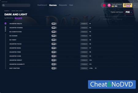 Dark and Light  Trainer +12 v27.10.2019 {MrAntiFun}