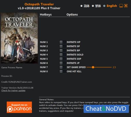 Octopath Traveler  Trainer +8 v05.11.2019 {FLiNG}