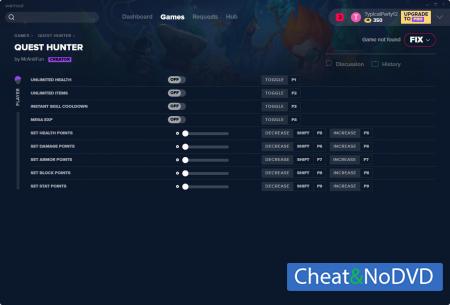 Quest Hunter  Trainer +9 v10.11.2019 {MrAntiFun}