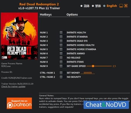 Red Dead Redemption 2  Trainer +11 v1207.73 {FLiNG}