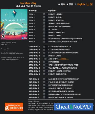 No Man's Sky  Trainer +27 v2.2 {FLiNG}