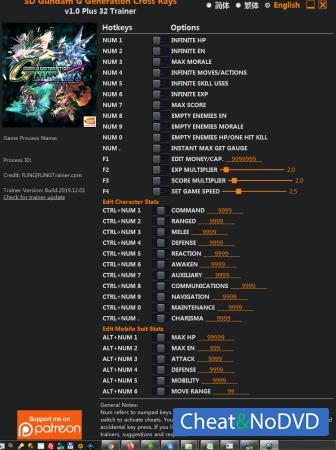 SD Gundam G Generation Cross Rays  Trainer +32 v1.0 {FLiNG}