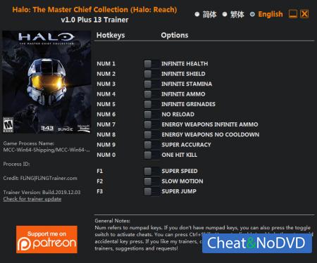 Halo: The Master Chief Collection  Trainer +13 v1.0 {FLiNG}