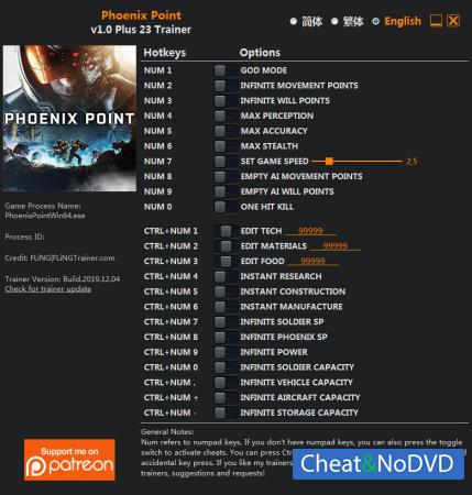 Phoenix Point  Trainer +23 v1.0 {FLiNG}