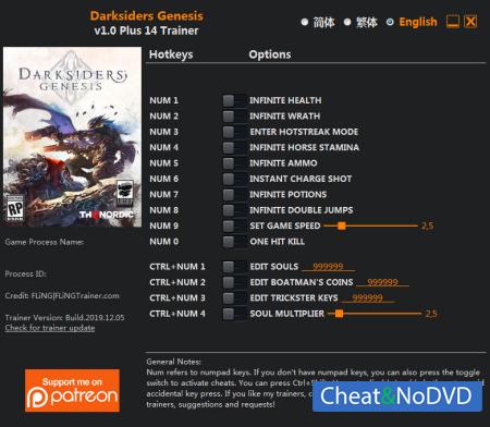 Darksiders Genesis  Trainer +14 v1.0 {FLiNG}