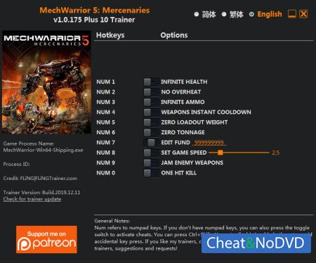 MechWarrior 5: Mercenaries  Trainer +10 v1.0.175 {FLiNG}