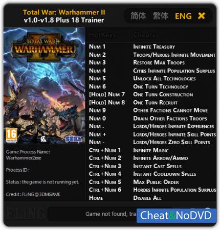 Total War: Warhammer 2  Trainer +18 v1.8 {FLiNG}