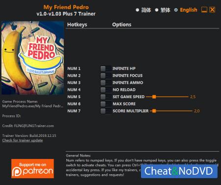 My Friend Pedro  Trainer +7 v1.03 {FLiNG}