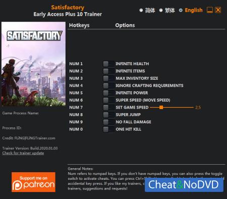 Satisfactory  Trainer +10 Build 109075 {FLiNG}