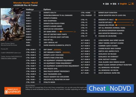 Monster Hunter: World  Trainer +48 v2020.01.09 Iceborne {FLiNG}