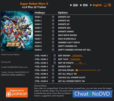 SUPER ROBOT WARS X  Trainer +18 v1.0 {FLiNG}